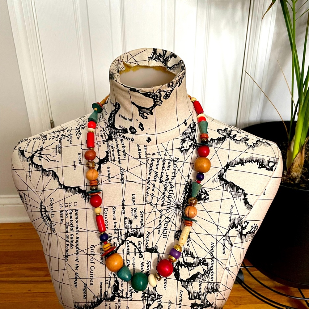 Colorful Fun Charming Statement Boho Chunky funky Wood fashion African western
